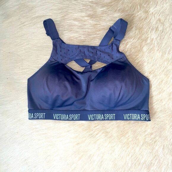 🪦 Victoria Secret Sport Firm Bra W/ Key Hole Size 32C Blue steel - Picture 1 of 8